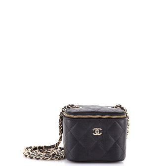 Chanel Classic Vanity Case with Chain Quilted Caviar Mini