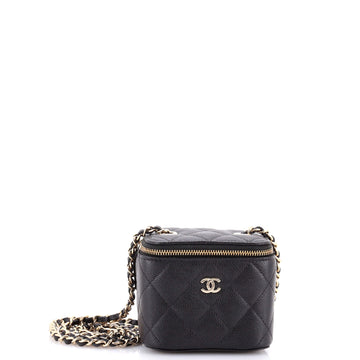 Chanel Classic Vanity Case with Chain Quilted Caviar Mini