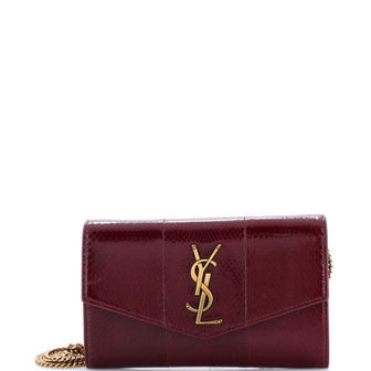 Saint Laurent Classic Monogram Wallet on Chain Python