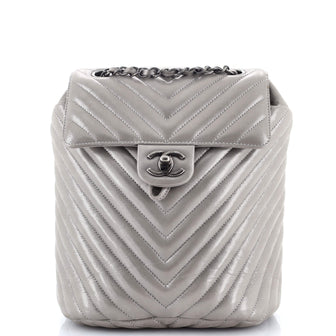 Chanel Urban Spirit Backpack Chevron Iridescent Calfskin Small