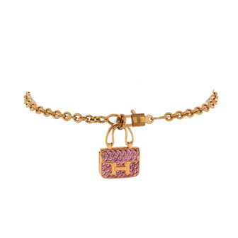 Hermes Amulettes Constance Bracelet 18K Rose Gold with Pink Sapphires