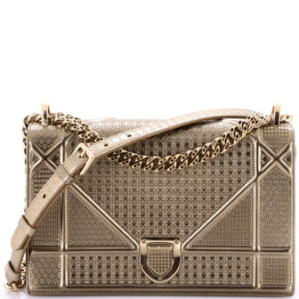 Christian Dior Diorama Flap Bag Cannage Embossed Calfskin Medium