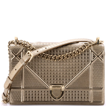 Christian Dior Diorama Flap Bag Cannage Embossed Calfskin Medium