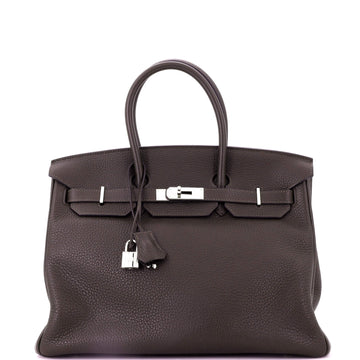 Hermes Birkin Handbag Brown Togo with Palladium Hardware 35