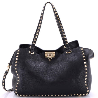 Valentino Garavani Rockstud Tote Pebbled Leather Medium
