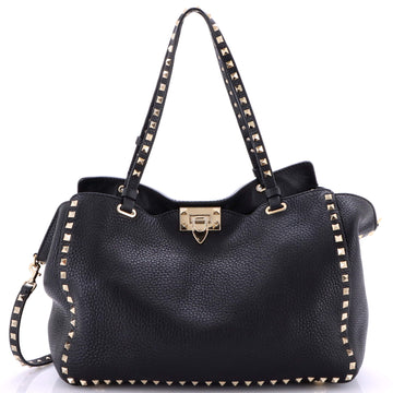 Valentino Garavani Rockstud Tote Pebbled Leather Medium