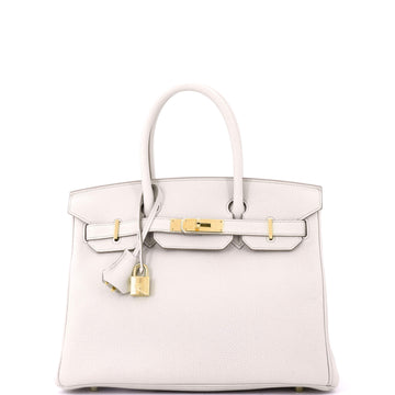 Hermes Birkin Handbag Light Togo with Gold Hardware 30