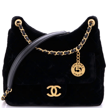 Chanel Wavy CC Hobo Quilted Velvet Medium
