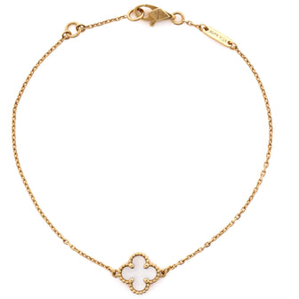 Van Cleef & Arpels Sweet Alhambra Bracelet 18K Yellow Gold and Mother of Pearl