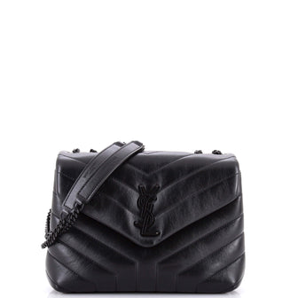 Saint Laurent Loulou Shoulder Bag Matelasse Chevron Leather Small