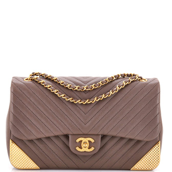 Chanel Rock the Corner Flap Bag Chevron Leather Medium