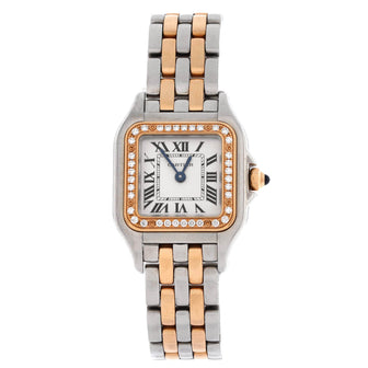 Cartier Panthere de Cartier Quartz Watch Stainless Steel and Rose Gold with Diamond Bezel 22