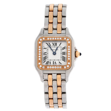 Cartier Panthere de Cartier Quartz Watch Stainless Steel and Rose Gold with Diamond Bezel 22