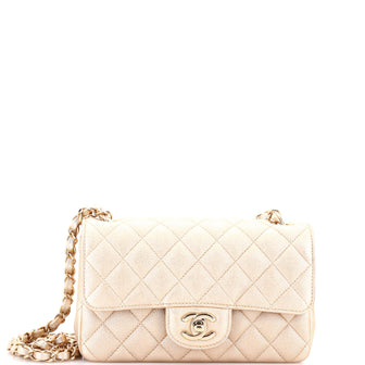 Chanel Classic Single Flap Bag Quilted Metallic Lambskin Mini