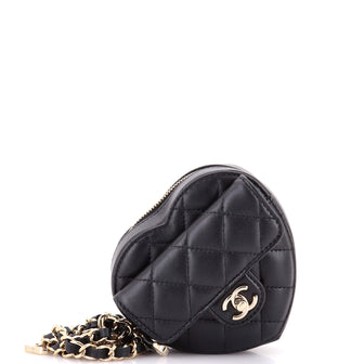 Chanel CC in Love Heart Belt Bag Quilted Lambskin
