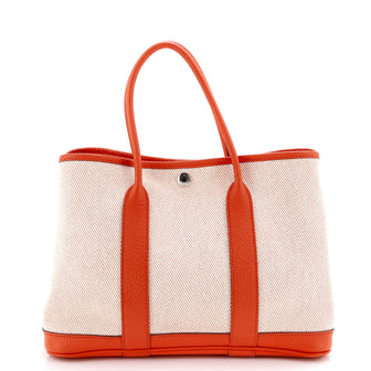 Hermes Garden Party Tote Toile and Leather 30
