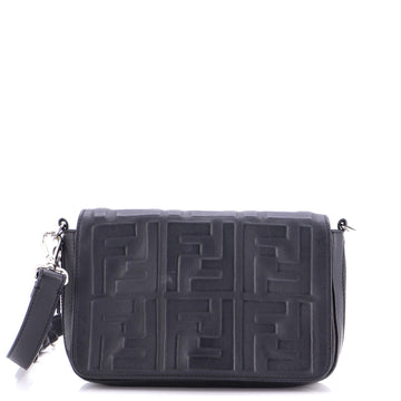 Fendi Expandable Flap Bag Zucca Embossed Leather