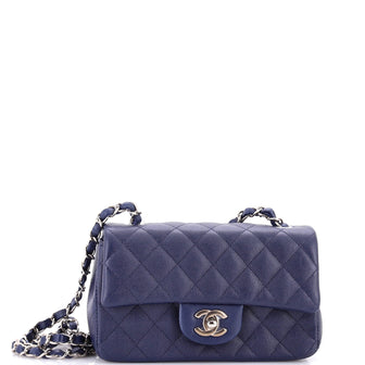 Chanel Classic Single Flap Bag Quilted Caviar Mini