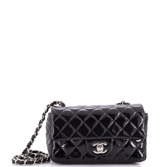 Chanel Classic Single Flap Bag Quilted Patent Mini