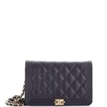 Chanel Boy Wallet on Chain Quilted Caviar