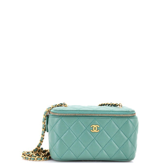 Chanel Pearl Crush Vanity Case with Chain Quilted Lambskin Small