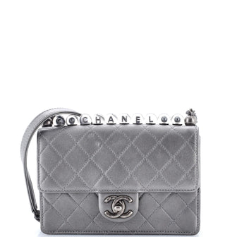 Chanel Chic Pearls Flap Bag Quilted Goatskin with Acrylic Beads Small
