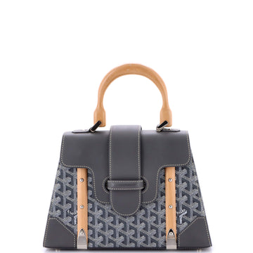 Goyard Saigon Top Handle Bag Coated Canvas with Leather PM