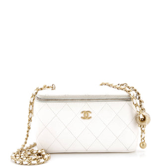 Chanel Pearl Crush Vanity Case with Chain Quilted Lambskin Small