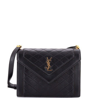 Saint Laurent Gaby Envelope Satchel Quilted Leather Mini