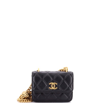 Chanel Sweet Camellia Flap Clutch with Chain Quilted Lambskin Mini