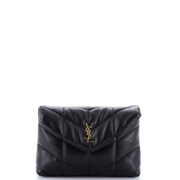 Saint Laurent LouLou Puffer Clutch Leather Small
