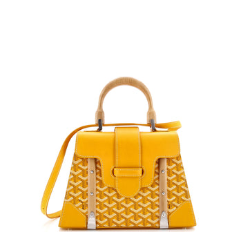 Goyard Saigon Top Handle Bag Coated Canvas with Leather PM