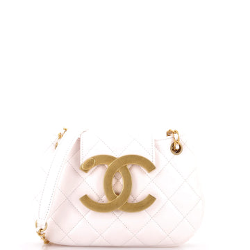 Chanel Giant CC Chain Compartment Messenger Bag Quilted Lambskin Small
