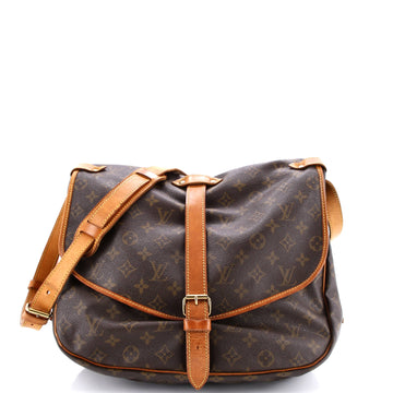 Louis Vuitton Saumur Handbag Monogram Canvas 35