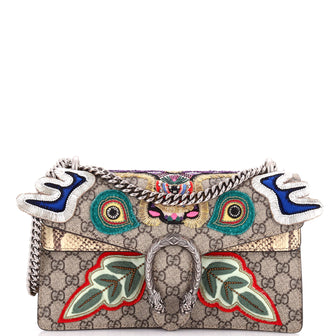 Gucci Dionysus Bag Embroidered GG Coated Canvas with Python Small