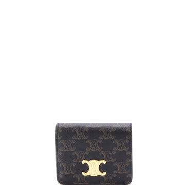 Celine Triomphe Compact Wallet Triomphe Coated Canvas