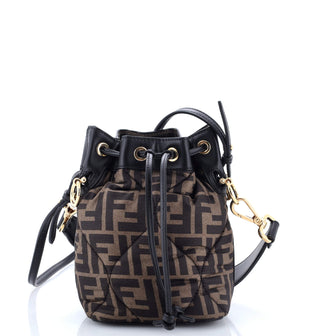 Fendi Mon Tresor Bucket Bag Zucca Quilted Silk Mini
