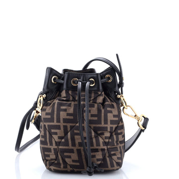 Fendi Mon Tresor Bucket Bag Zucca Quilted Silk Mini