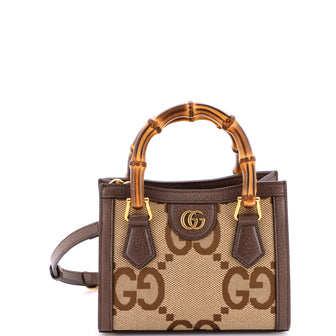 Gucci Diana NM Bamboo Handle Tote Jumbo GG Canvas Mini