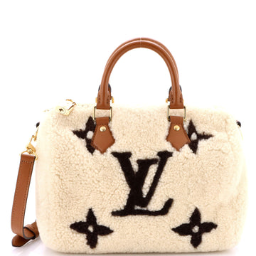 Louis Vuitton Speedy Bandouliere Bag Monogram Giant Teddy Fleece 25