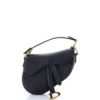 Christian Dior Saddle Handbag Leather Mini