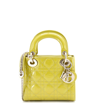 Christian Dior Lady Dior Chain Bag Cannage Quilt Patent Mini