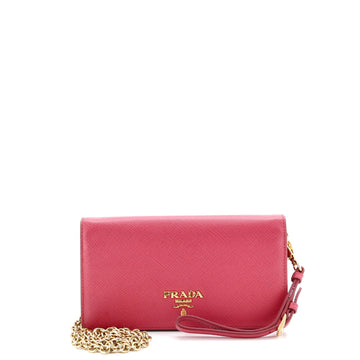 Prada Wristlet Wallet on Chain Saffiano Leather Mini