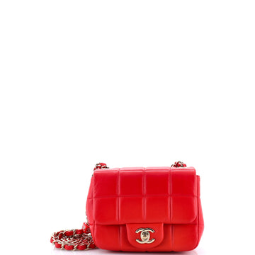 Chanel Monacoco Logo Blocks Square Flap Bag Quilted Lambskin with Resin Mini