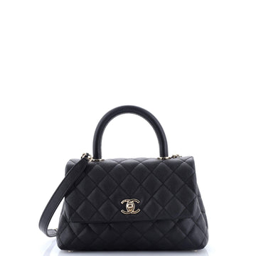 Chanel Coco Top Handle Bag Quilted Caviar Mini