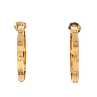 Cartier Love Hoop Earrings 18K Yellow Gold Large