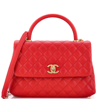 Chanel Coco Top Handle Bag Quilted Caviar Small