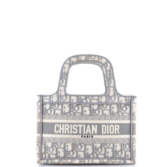 Christian Dior Book Tote Embroidered Canvas Mini