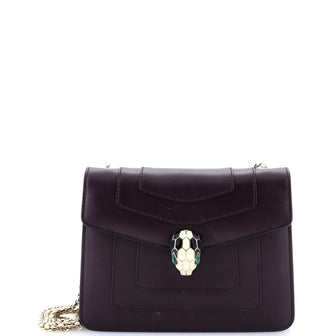 Bvlgari Serpenti Forever Square Shoulder Bag Leather Small