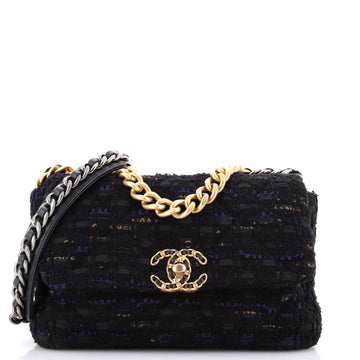 Chanel 19 Flap Bag Quilted Tweed and Ribbon Medium